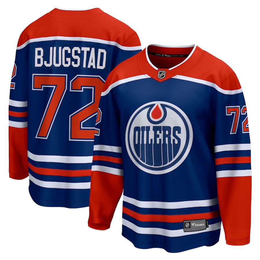 Men Edmonton Oilers #72 Nick Bjugstad Fanatics Branded Royal Home Breakaway NHL Jersey